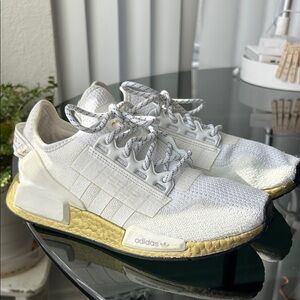 Adidas LA Marque Aux 3 Bandes White and Gold NMD Athletic Shoes Sz 7.5